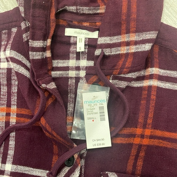 Maurice’s flannel hoodie - Picture 2 of 2